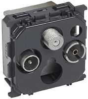 Розетка TV+R+SAT Проходная без накладки без рамки Legrand Celiane 3-м. картинка